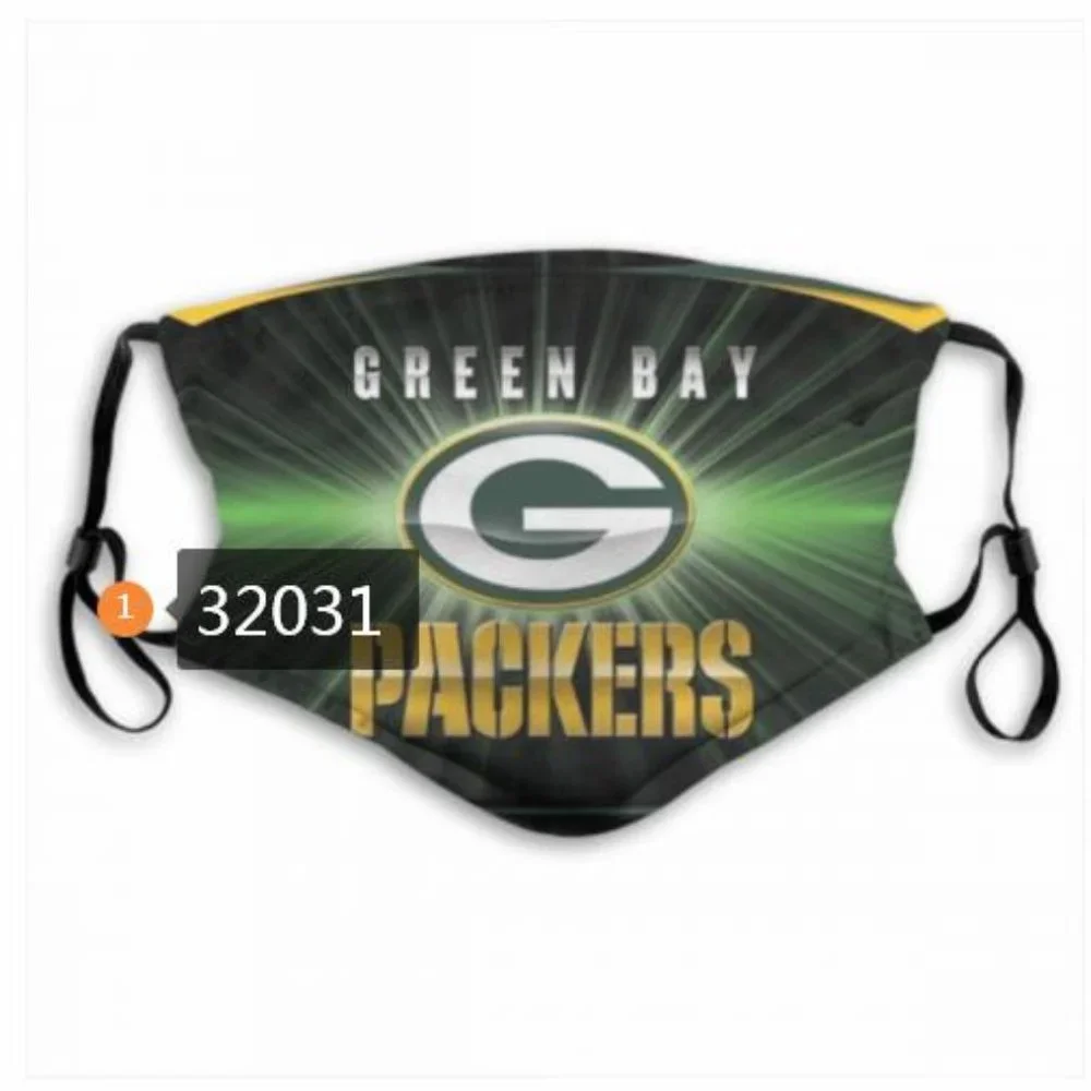 Green Bay Packers Face Mask Dbl Layer w/ Filter